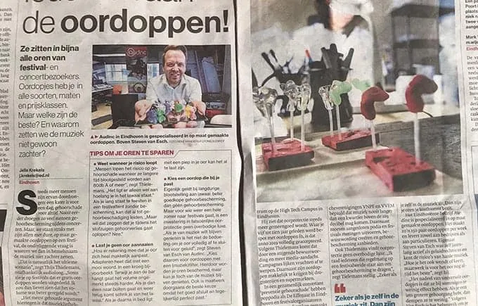 Audinc dans l'Eindhovens Dagblad : protection auditive